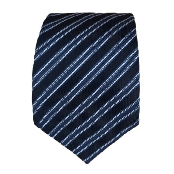 Hugo Boss Other - HUGO BOSS SELECTION TRIFOLD Black Striped Silk Tie ITALY 62"/ 3.2" EC
